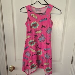 Place Hot Pink Comic-Print Tank Dress